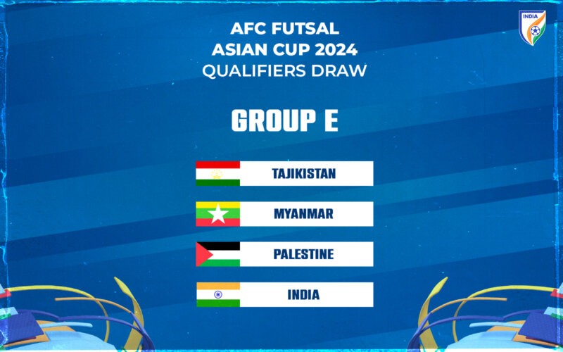 India clubbed with Tajikistan, Myanmar and Palestine in AFC Futsal