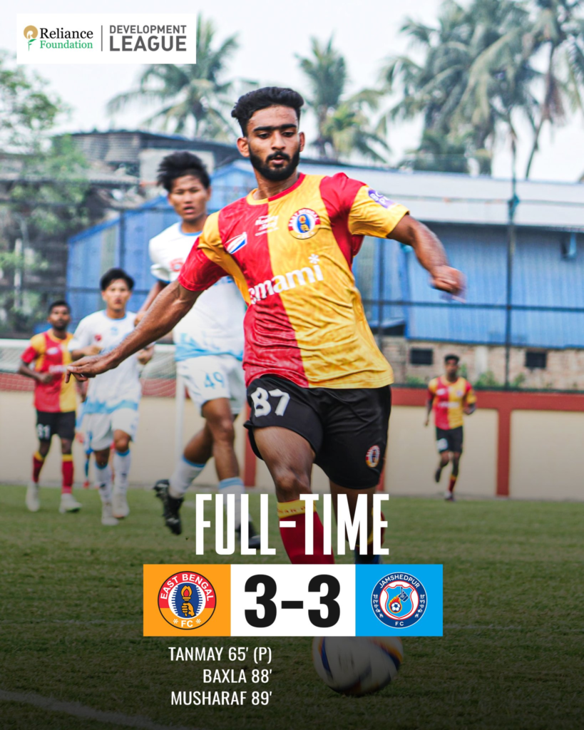 East Bengal FC Played A 3-3 Draw With Jamshedpur FC In RFDL 2024 Season ...